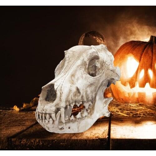 Skull Sculpture Decorative Ornament Artificial Death Statue Snake Place Habitat Halloween Office Decoration