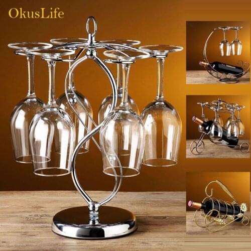 Creative Red Wine Rack Wine Glass Organization Rack European Shelf Metal storage Rack Goblet Decoration Modern Home Decoration
