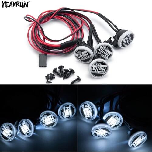 YEAHRUN RC Car 4LED Roof Lamp Round Lights For 1/10 Axial SCX10 90046 Traxxas TRX4 Tamiya CC01 D90 TF2 RC Crawler Car Parts