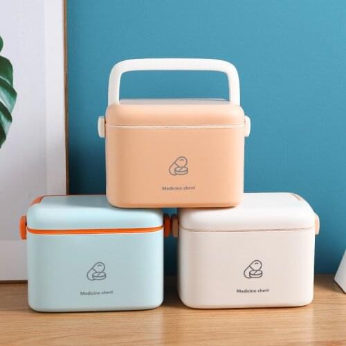 JSWORK Cute Plastic First-aid Kit Box Medicine Organizer Pill Case Storage Box Home Supplies Large