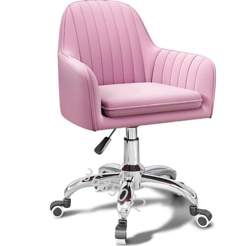 Fashion Computer Chair Pink Lifting Rotary Sofa Chair for Student Dormitory Home Fabric Game Chair Office Chairs with Wheels