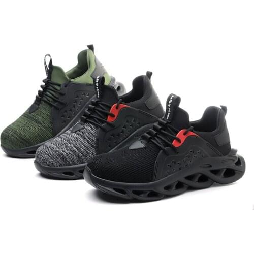 Safety sneaker Men Fashion Lightweight Breathable Outdoor Steel Toe cap Anti-Smashing Protective Work Shoes Boots Zapatos Hombre