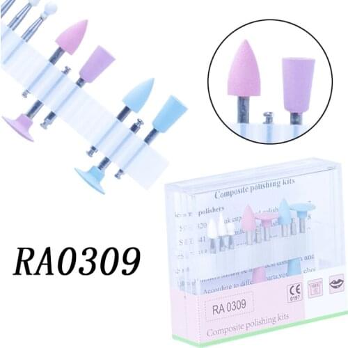 9pcs/box Dental Composite Polishing Contra Angle Kit RA0309 Oral Hygiene Teeth Silicon Polishing Kits For Low-Speed Handpiece