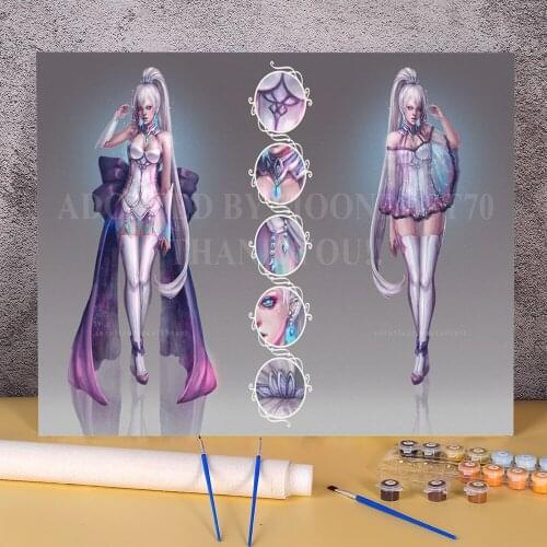 Cartoon Girl Woman Paint By Numbers Package Acrylic Paints 50*70 Painting On Canvas Home Decor Crafts Adults Drawing