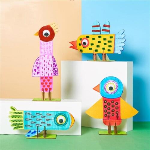 Bird Creative Art DIY Materials Package Childrens Kindergarten Painting 3D Stereo Kids Toys Children Crafts Cute Kpop
