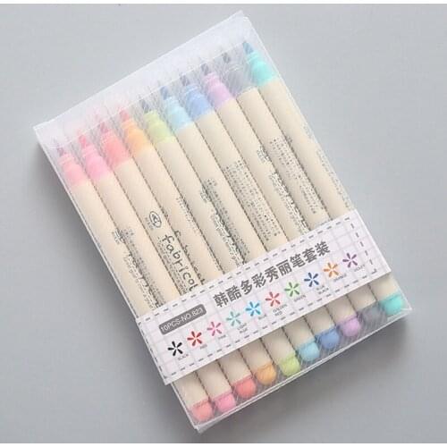 10 Color Calligraphy Marker Pen Set For Kids School Painting Drawing Brush Pens Stationery Gift School Supplies
