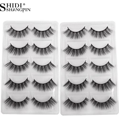 SHIDISHANGPIN 10 Pairs Mink Eyelashes Natural Long 3d Mink Lashes Full Strip Lashes Natural Eyelashes Maquiagem False Eyelashes