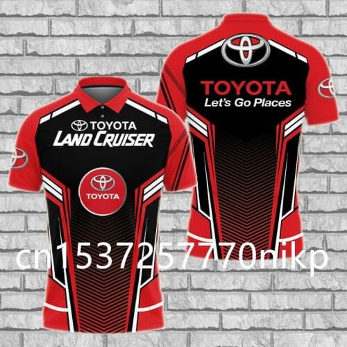 2021 New TOYOTA Land Cruiser Mens Polo Shirt Harajuku Oversized T-shirt 3D Anime Casual Short Sleeve High Quality Mens Shirt