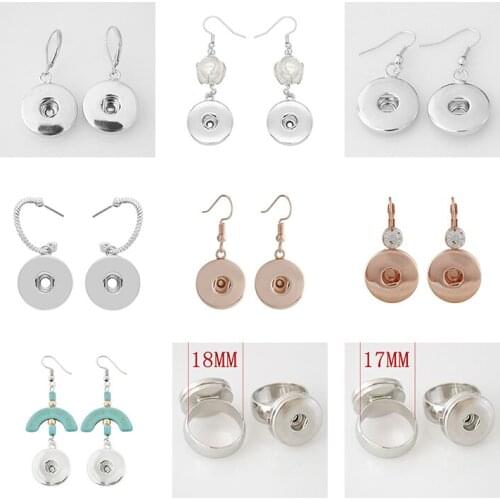 New 18mm 20mm Snap Button Earring DIY Jewelry 5pcs/lot KD3047