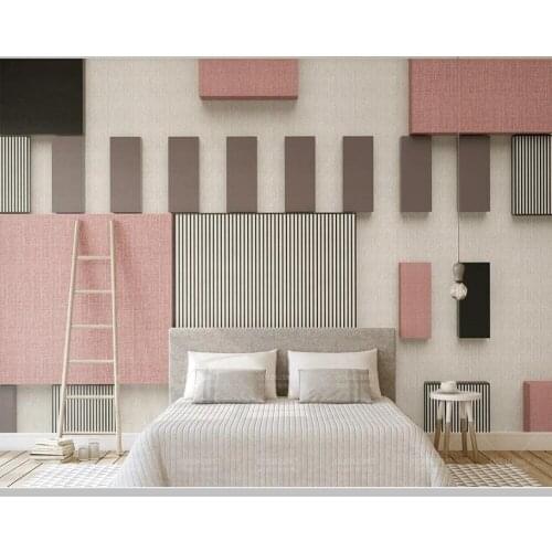 Papel de parede Simple cloth pattern geometric square Nordic 3d wallpaper,living room bedroom wall papers home decor mural
