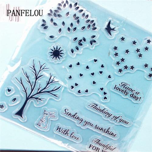 PANFELOU A square dreamy forest Clear Stamp DIY Silicone Seals Scrapbooking/Card Making/Photo Album Decoration Supplies sheets