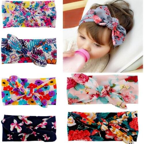 New Colorful Boho Newborn Toddler Headband Ribbon Elastic Baby Headdress Kids Hair Band Girl Bow Knot