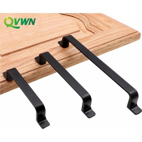 QVWN Zinc Alloy Black Cabinet Handles American style Kitchen Cupboard Door Pulls Drawer Knobs Fashion Furniture Handle Hardware