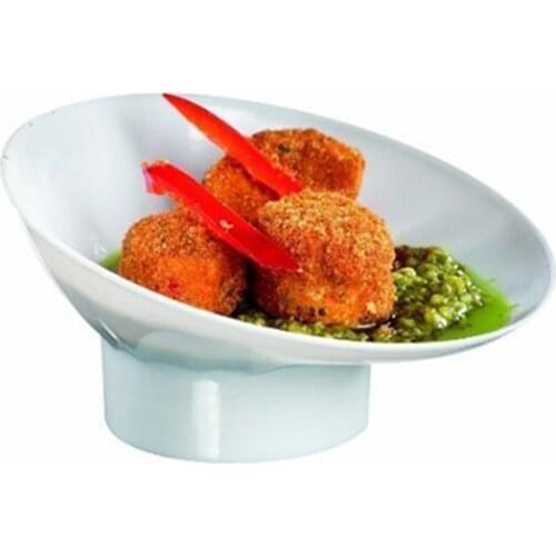 Promotion - Party Supplies, Disposable Plastic Tableware, 90*40mm White Chef Hat Dessert Plate Dish, 10/Pack