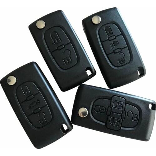 RMLKS Replacement Folding Flip Remote Key Case Blank Shell Fit For Peugeot For Citroen Uncut Blade
