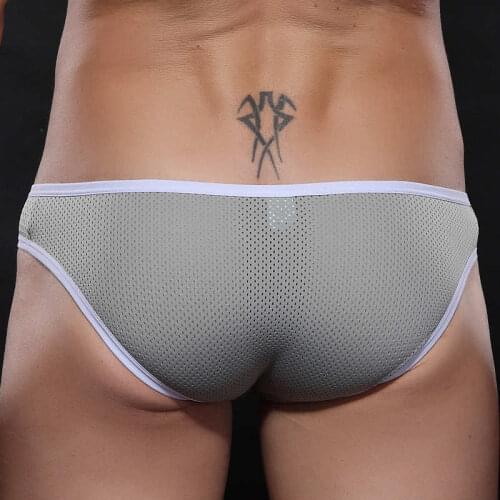 Detachable Mens Underwear Briefs Sexy Mesh Triangle Panties Fashion Mens Bulge Pouch Briefs Breathable Underpants Black Pants