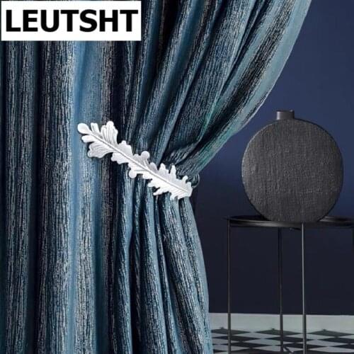 New Blue Chinese Light Luxury Modern High-grade Bronzing Curtains for Living Room Bedroom Dining Room Blackout Curtains Custom
