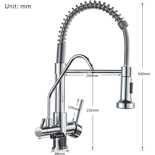 Vidric Waterfilter Kitchen Spring Faucet Drinking Water Kitchen Faucet 360 Rotation 3-Ways Filter Kitchen Tap Pure Water Taps