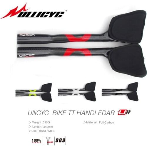 2019 ULLICYC Super Strong 3K Full Carbon Rest Handlebar Bicycle Auxiliary Handlebar Ultra light Carbon Road Bike Rest TT Bar
