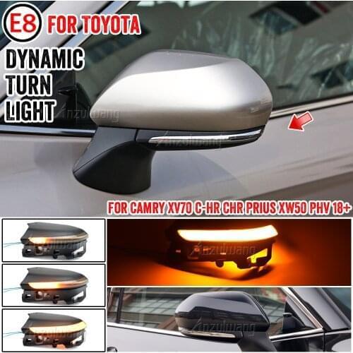 Dynamic Turn Signal Light Led Side Rearview Mirror Indicator Lamp Blinker For Toyota Camry XV70 C-HR CHR Prius XW50 PHV 2018-20