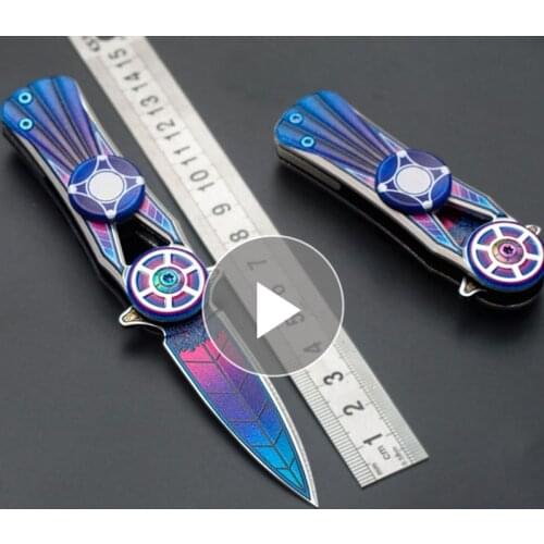 Outdoor EDC 3D Cool Tip Gyro Self defense Tactical Survival Camping Knife Folding Blade Multi Knife Pocket Combat Knife