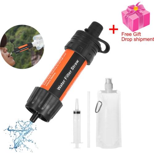 Outdoor Survival Water Filter Straws Camping Equipment Water Purifier Water Filtration System Emergency Hiking Accessories