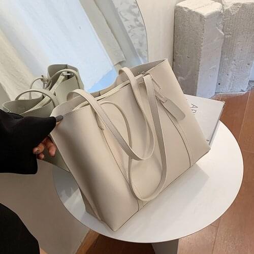 Large-capacity bag, female bag, casual tote bag, wild ins shoulder bag, portable bucket bag