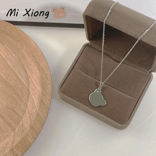 Mi Xiong 925 Sterling Silver Necklaces for Womens Pendant Exquisite Chains Cute Bear Style Luxury Jewelry Charm Party Romantic