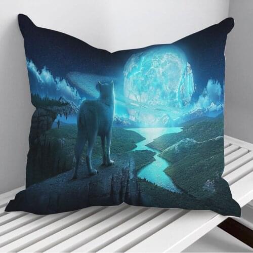 Animal fantasy Throw Pillows Cushion Cover On Sofa Home Decor 45*45cm 40*40cm Gift Pillowcase Cojines Dropshipping
