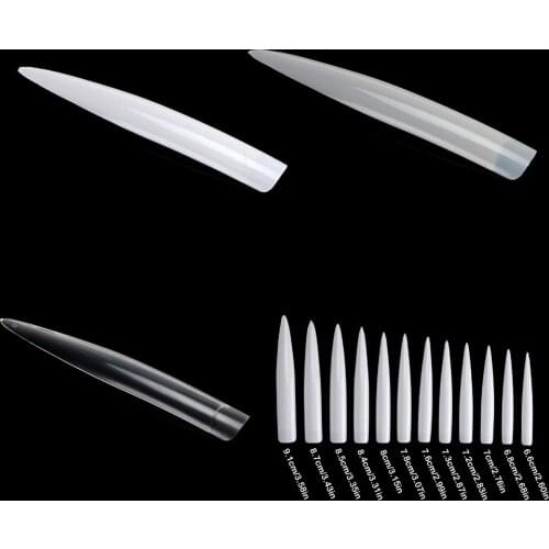 10 Pcs Super Long Dagger Point False Nail Art Tips Set Acrylic Gel Salon Tools