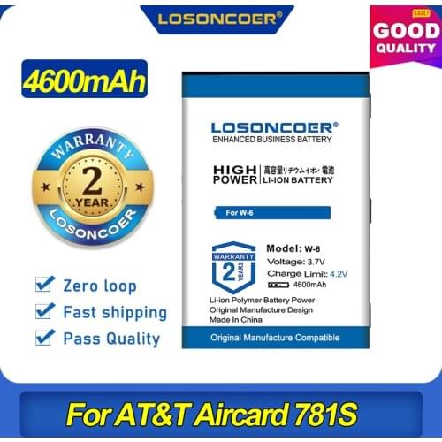 100% Original LOSONCOER 4600mAh W-6 Battery For W-6 Wireless Router Battery
