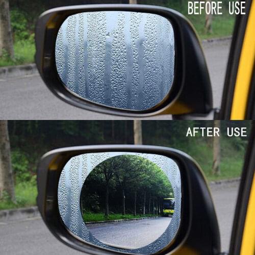 2PCS Anti Fog Car Mirror Waterproof Window Clear Film Anti-glare Car Rearview Mirror Protective Film Rainproof Car Sticker