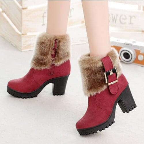 2019 Zip Flock Winter Warm Shoe Woman Ankle Boots for Women Plush Snow Boot Women Shoes Casual Zapatos De Mujer Boots 35-40