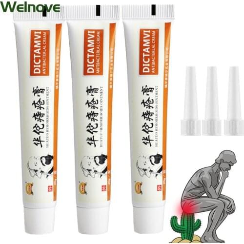 3Pcs HuaTuo Hemorrhoids Cream Chinese Herb Relieve Anal Pain Internal External Anal Fissure Shedding Cream with Free Connectors