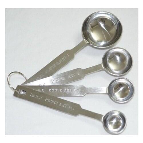 4pcs/set stainless steel micro measuring spoon factory high-grade stainless coffee measuring spoon set
