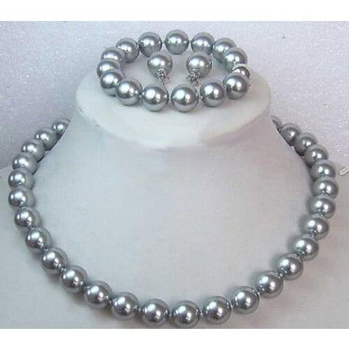 8mm white shell pearl necklace 14mm earring and pendant jewelry