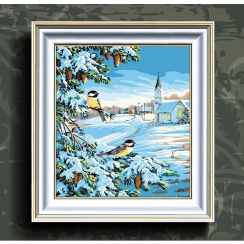 Diamond Embroidery Diy Diamond Painting Cross Stitch Kits Diamond Mosaic The birds in the snow Full Square Diamond Embroider AD0