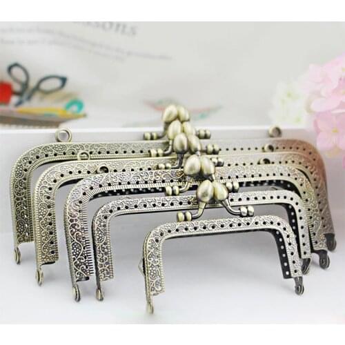 Arch Metal Purse Frame Handle for Clutch Bag Handbag Accessories Kiss Clasp Lock Antique Bronze Tone Bags Hardware KZ151323