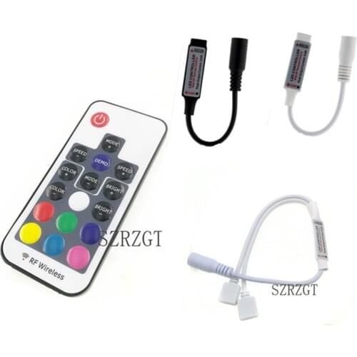 Free LED RGB Controller Black / White /Doubel DC12V 17key RF Wireless Remote Controller For RGB LED Strip Light
