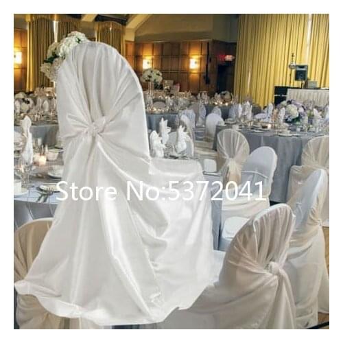 20PCS White Satin Chair Cover For Wedding Restaurant Banquet Home Party Dinner Chair Decoration