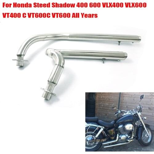 For Honda VLX600/ Steed Shadow 600/ VT600C VLX400/ Steed Shadow 400 Stainless Exhaust System Pipe Kit Silencer Mufflers