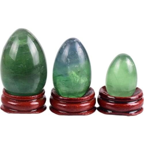 Green Fluorite Egg yoni Massage Tool Undrill Natural Stone Crystal Ball Kegel Exercise Eggs Massager Health Care For Women