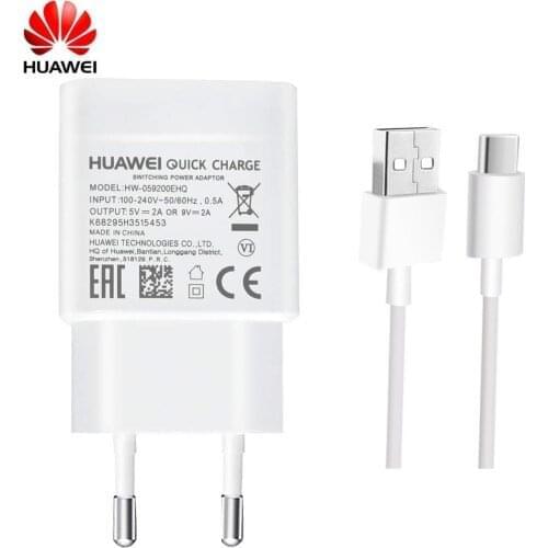 Huawei 9V2A Fast Charger Cable 18W Wall Adapter Type-c USB Data Cable For P9 P10 Plus Mate 20 10 pro Honor 8x 9x Nova 2 2s 3e 5z