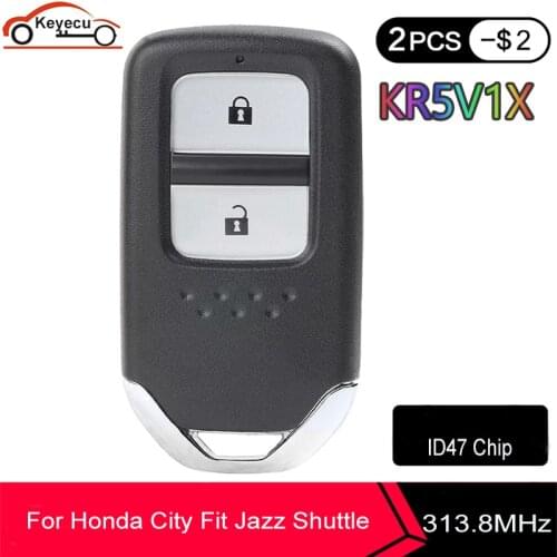 KEYECU KR5V1X Smart Remote Key Fob 2 Button 313.8MHz ID47 for Honda City Crider Jazz Shuttle 72147-T5A-J01 / 72147-T5C-J01