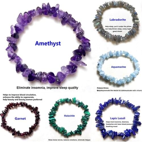Hot Irregular Natural Crystals Chakras Stone Bracelet Beads Chips Jewelry Bracelets Yellow Crystals Clear Crystals Aquamarines
