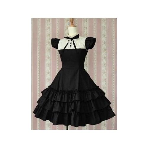 LLT048) Lolita Dresses Short Sleeve Sweet Lolita Short Dress Ball Gown Fancy Prom Dress Halloween Party Masquerade Costume