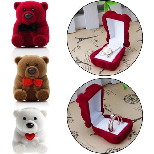 Mini Red Cute Bear Jewllery Gift Boxes for Rings and Small Earrings Pendant Necklace
