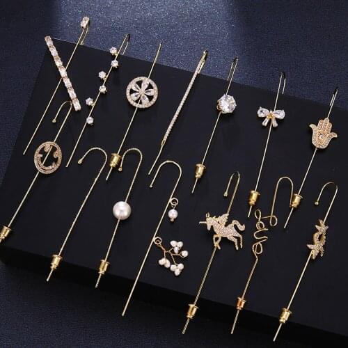 Fashion Bohemian Charm Zirconia Earrings For Women Unicorn Smiley Hook Crystal Stud Earring Wedding Ear Jewelry Girls Gifts