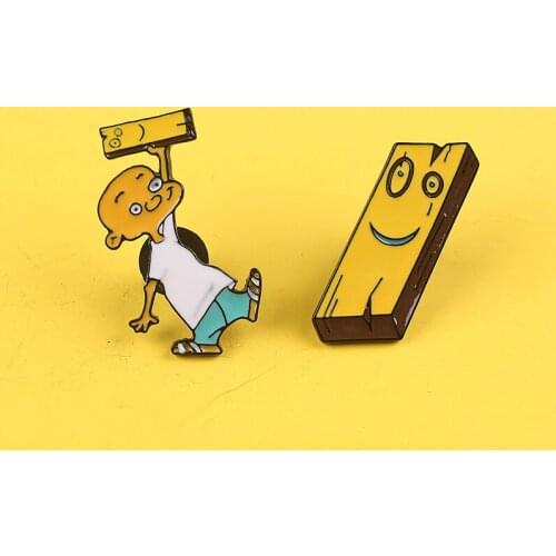 Cartoon Kids and Board Brooches Cute Badges for Backpack Badge Enamel Pins Clothes Lapel Pin Badges for Clothes Jewelry Gift DIY