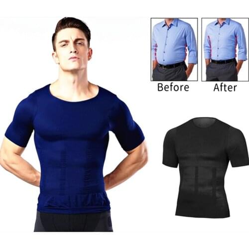 Body Shaper Men Compression T shirt Slimming Abdomen Bellies Control Vest Shapewear Ginecomastia Hombre Waist Trainer Tshirt